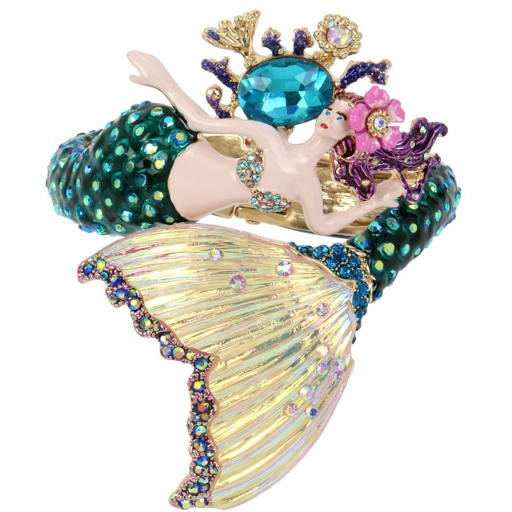 Betsey Johnson Mermaid Hinged Bangle Bracelet